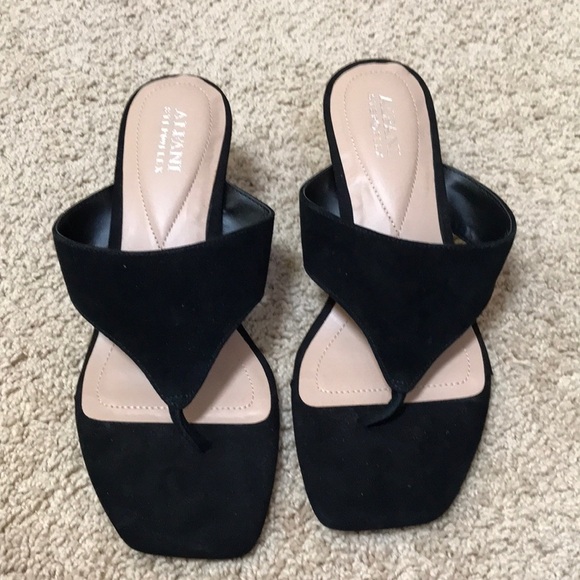 Alfani Step N Flex SZ 8M black suede sandals . - Picture 1 of 8